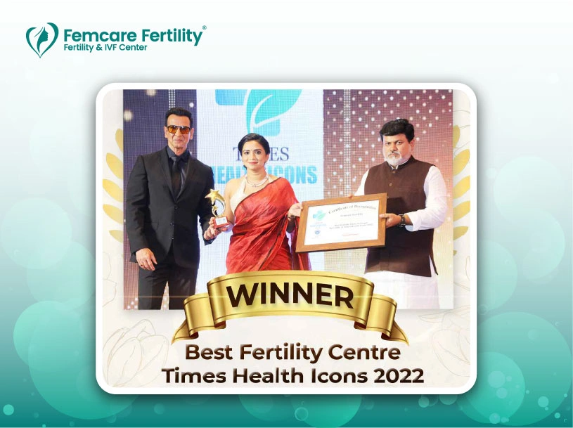 Femcare Fertility receiving Best Fertility Center award by Times Health Icon