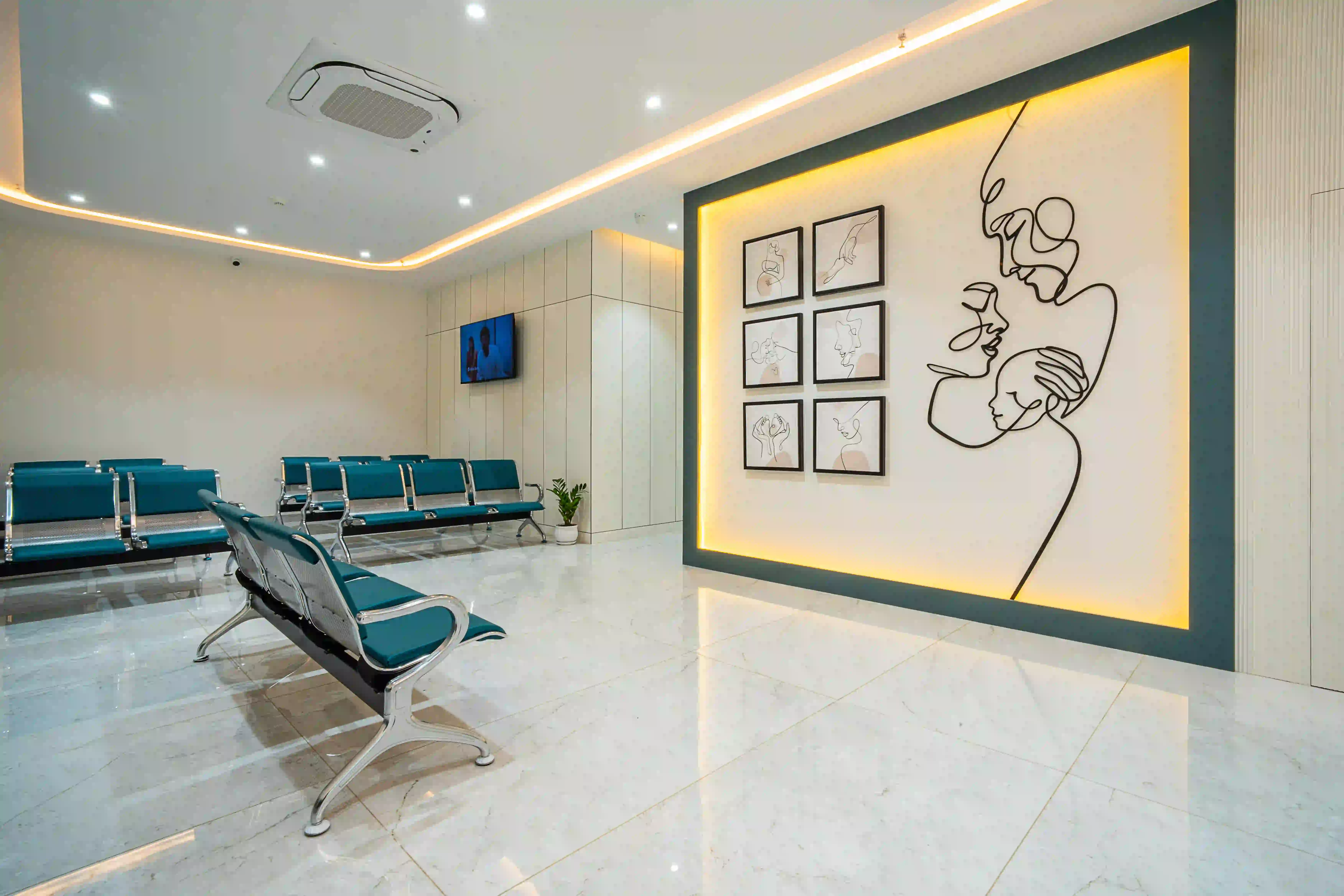 Comfortable waiting area at Femcare Fertility kalyani nagar